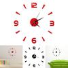 Elegante DIY Analoge 3D Spiegeloberfläche Wanduhr mit Großen Zahlen für Heimdekoration