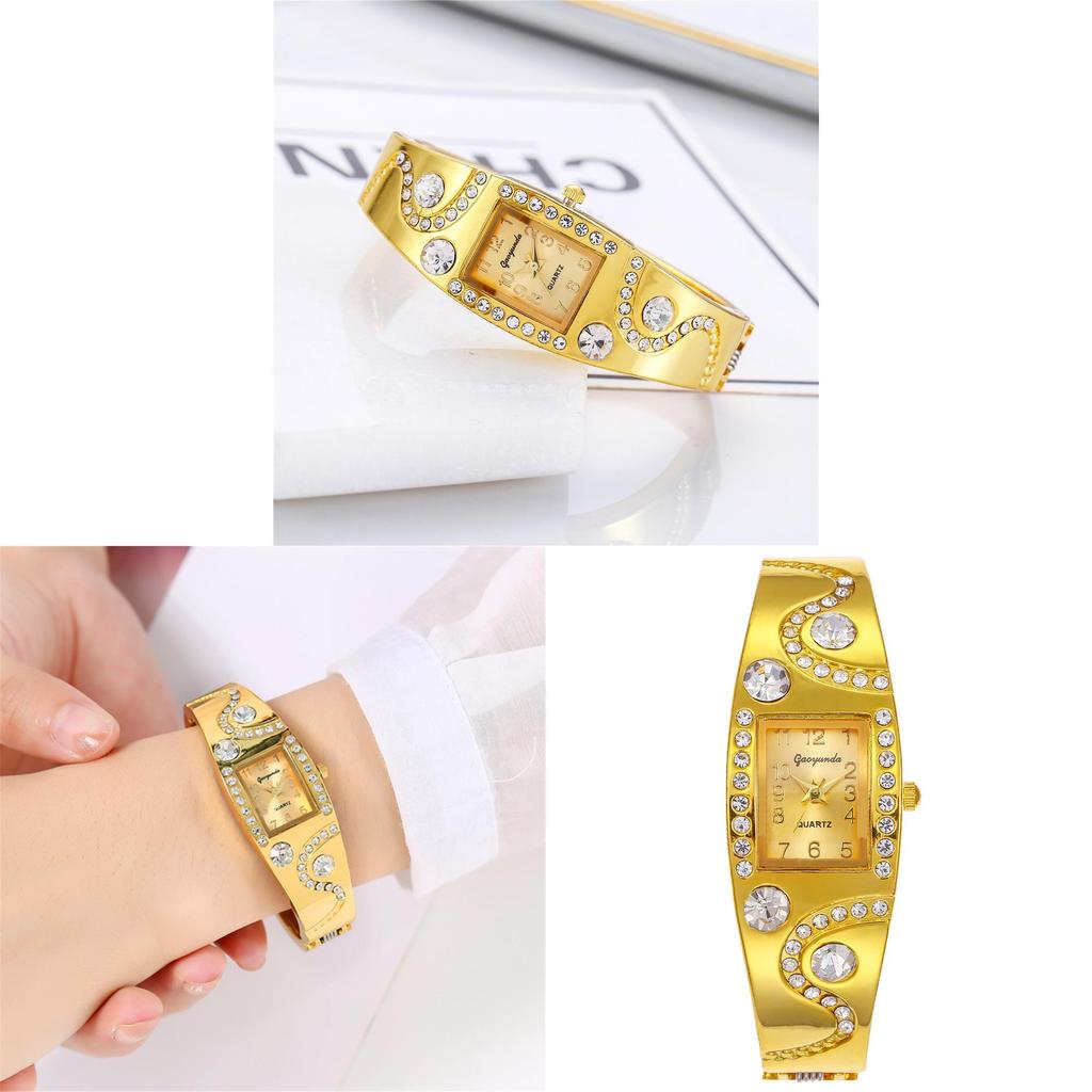 Fashion Luxury Gold Womens Watch Quartz Retro Decorative Bracelet For Ladies