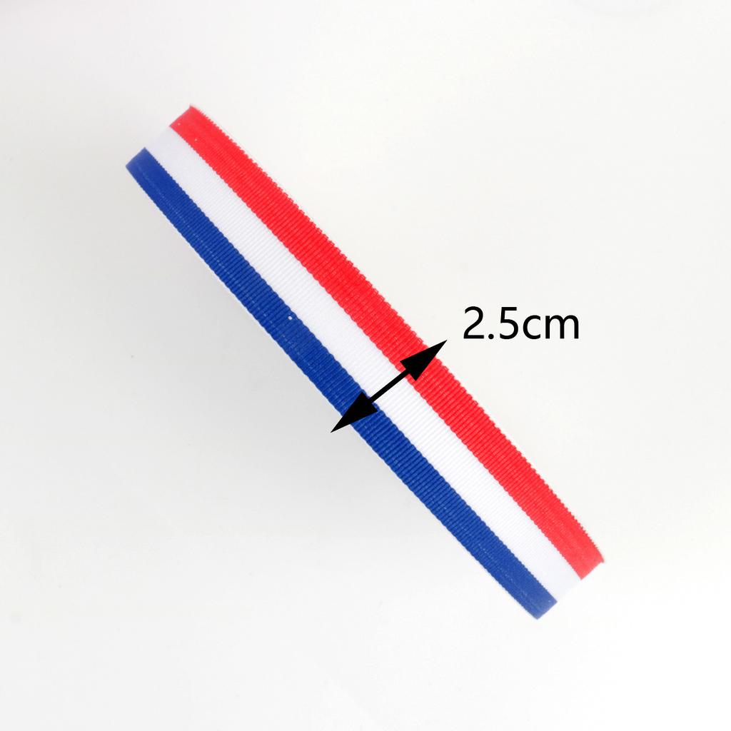 Czerwona, Biała i Niebieska Kolorowa Wstążka DIY Czerwona, Biała i Szafirowo-Niebieska Trójkolorowa Kolorowa Taśma z Pączkami Granatowa Taśma Ręcznie Robiona