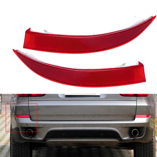 Bumper Reflector Durable Modified Parts ABS Left/Right Rear Bumper Red False Light Reflector Lens 63147240998 63147240997 for E70 2011-2013