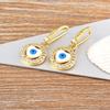 Nidin Korean Fashion Style Evil Eye Hollow Heart Dangle Earrings For Women Temperament Drop Ear Jewelry Party Wedding Gifts