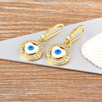 

Nidin Korean Fashion Style Evil Eye Hollow Heart Dangle Earrings For Women Temperament Drop Ear Jewelry Party Wedding Gifts белый