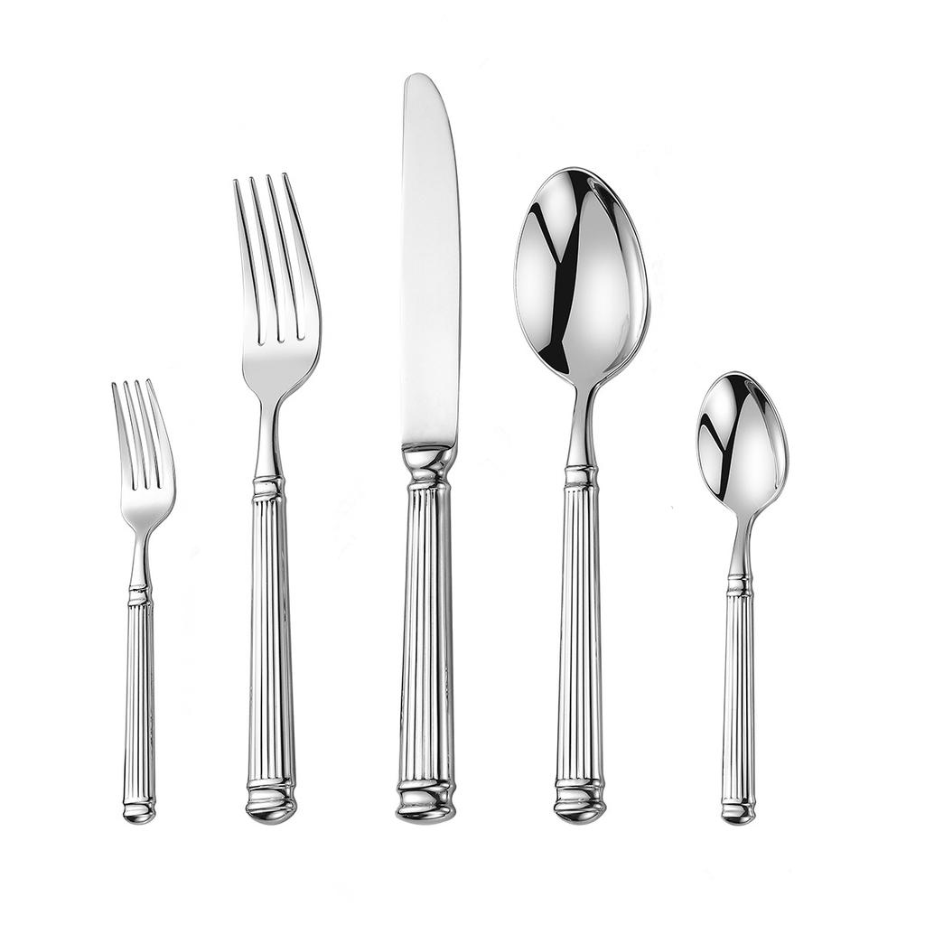 Europe Silver Luxury Fashion Cutlery Set 18/10 Stainless Steel Creativity Gift Roman Column Flatware 304