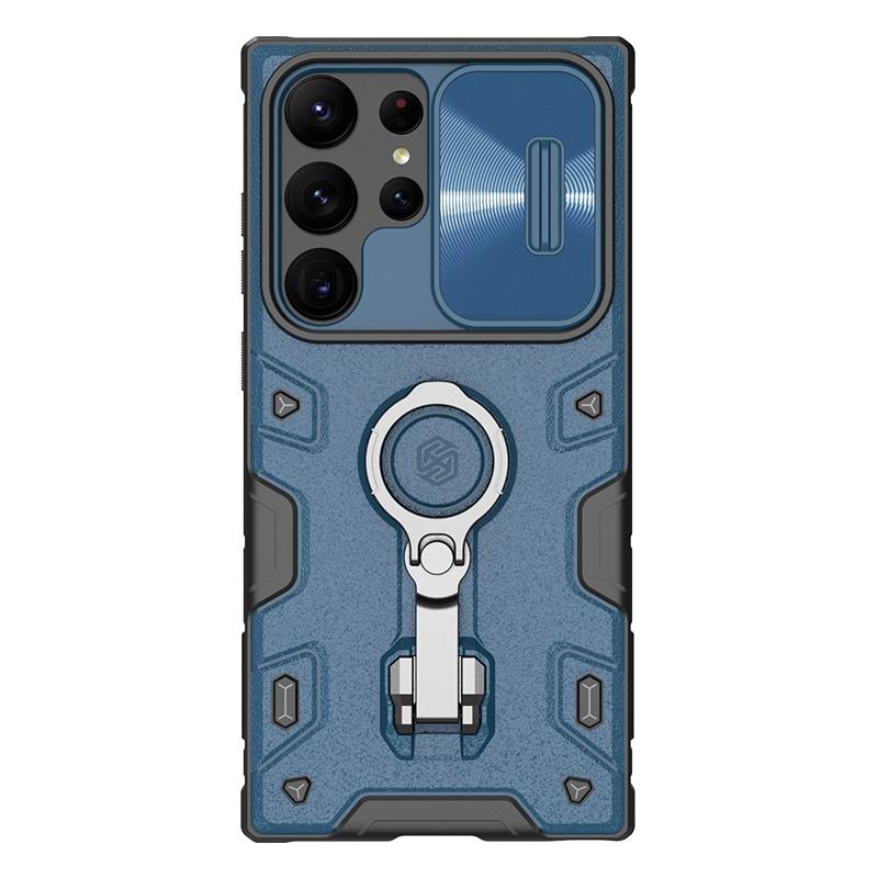 NILLKIN Husă CamShield Armor Pro pentru Samsung Galaxy S23 Ultra Husă pentru telefon Suport inel Glisor pentru cameră Protecție grea Husă din spate rezistentă la șocuri