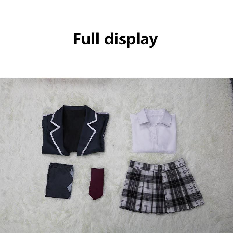 

5 шт. наборы аниме High Rise Invasion Mayuko Nise косплей костюм блондинка парики Tenkuu Shinpan школьница JK униформа юбка женский карнавальный костюм XXL&High Rise Invasion