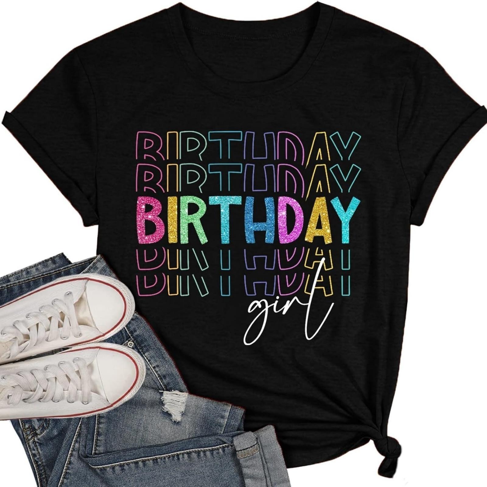 Футболка на день рождения для женщин, забавная футболка «Это мой день рождения», с коротким рукавом, повседневная, для празднования, подарок на день рождения, топы S