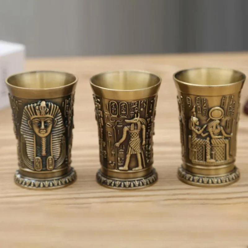 30ML Shot Cup Food Grade Shock-resistance Zinc Alloy Comfortable Grip Egypt Drinking Cup Party Decor