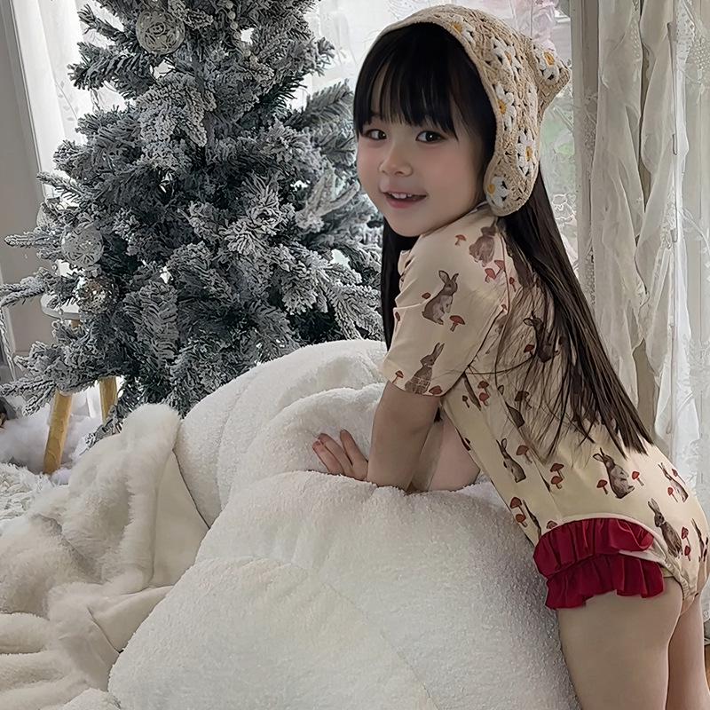 

Girls Cute Animal Quick-Dry Long-Sleeve Sunscreen Swimsuit for Kids 120 cm