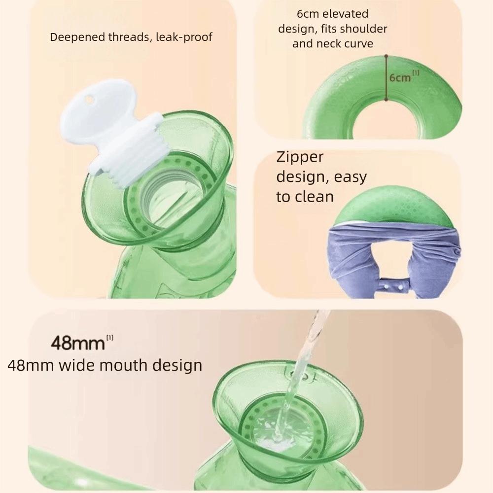Cartoon U-shaped Hot Water Bag Detachable Anti-scalding Neck Warmer Comfortable Reusable Neck Support Warm Water Bag