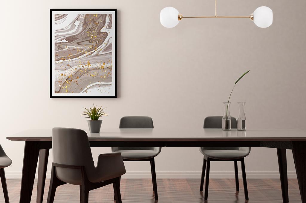 Asturia Gold Ceiling Lamp 2-Flat White Lampshade E27