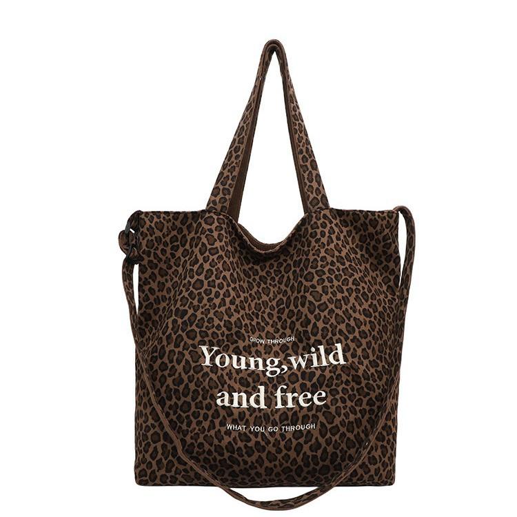 Retro Leopard Print Crossbody Bag, Large-capacity Commuter Single-shoulder Bag, Casual Tote Bag