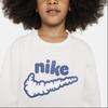 Nike Sweatshirt Letter Logo Print Crew Neck Casual Fleece Lined Sweatshirt Kids' DQ3860-133