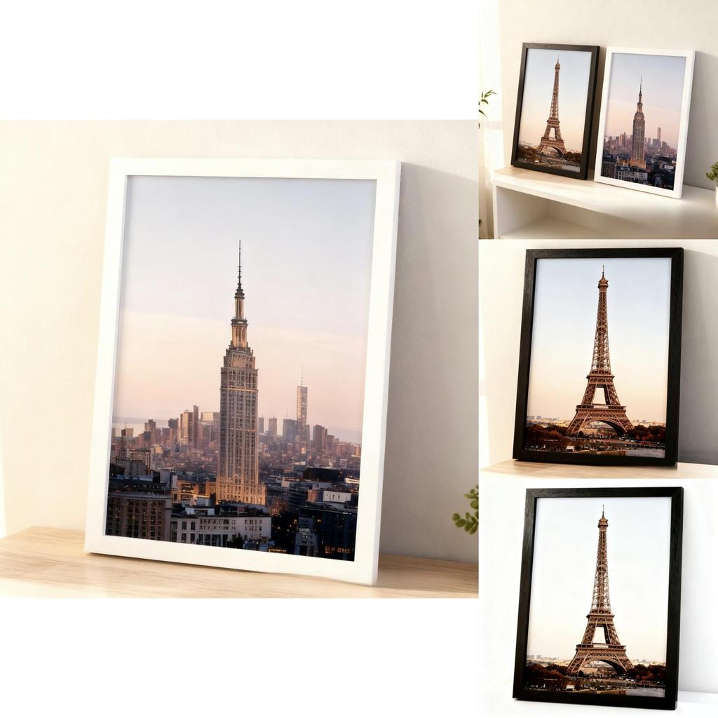 Modern Minimalist Photo Frame With Handmade Wood Finish For Living Room Wall Decor