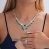 Bridal Rhinestone Necklace & Earrings Set - Evening Wedding Jewelry Accessories