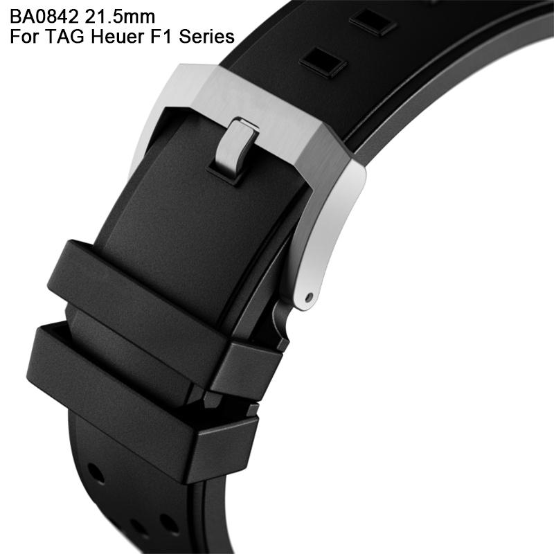 For Tag Heuer F1 Series 21.5MM BA0842 Silicone Rubber Bracelet Watch Band Strap Wristband For CAZ1010 CAZ1011 CAZ1014 WAZ2014 Watch Band
