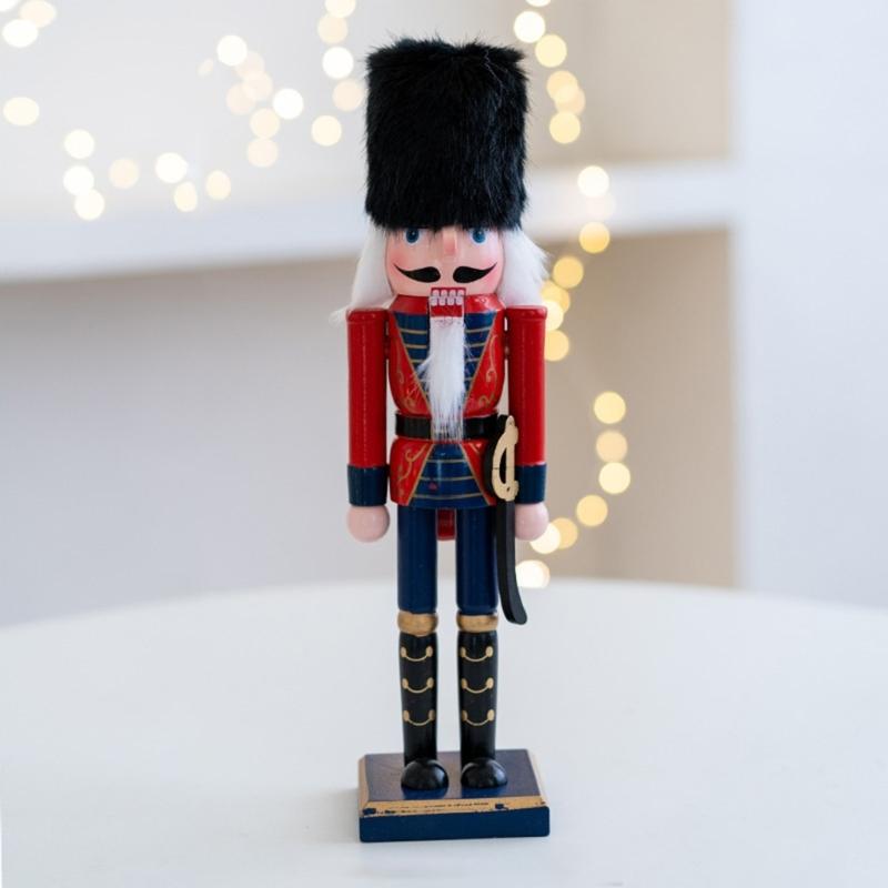 Christmas Nutcrackers Ornament, Wood Christmas Nutcrackers Soldier Figures Standing Decorations for Christmas