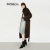 MO&Co. Women's Long High-Neck Wool Cardigan with Belt