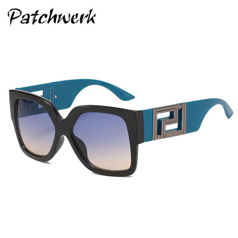 Retro Large Frame Geometric Sunglasses With Ac Lenses For Trendy Street Style