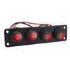 Round Toggle Switch Panel 4 Gang Red Water Proof LED Rocker Switch Panel for Car Boat Yacht UTV ATV Truck Trailer RV