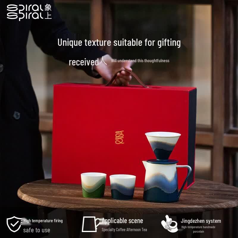 Elephant Series Jingdezhen Underglaze Coffee  Tea Set