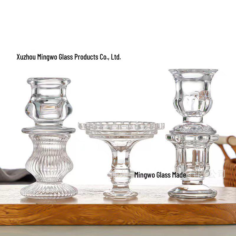 European Style Glass Candlestick: Romantic Living Room Decoration & Scented Transparent Ornament