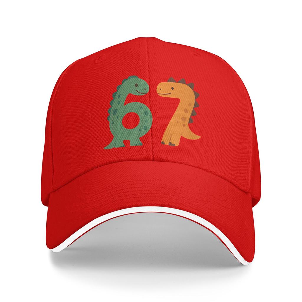 Carino 67 Meme Dinosauro Sei Sette Numero 6 7 Paleontologia Casual Cappellino da Baseball Escursionismo Cappellino Trucker Primavera Uomo Cappellini da Baseball alla Moda
