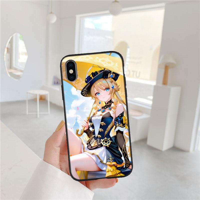 FM26 Genshin Impact Soft Shell Phone Case for iPhone 16 15 14 13 12 Pro Max Plus Mini