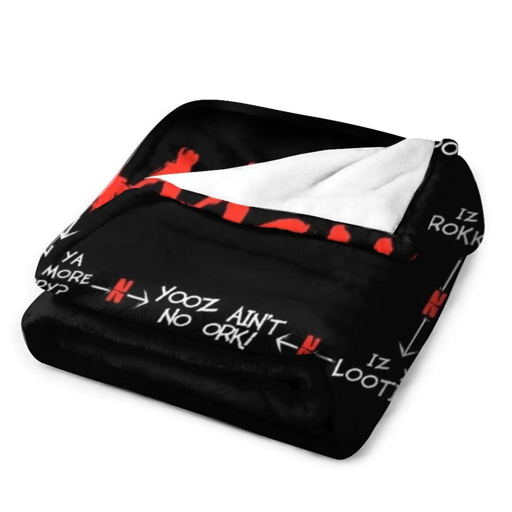 Ork WAAGH Decision Chart (Decishun Fingy!) Throw Blanket Multi-Purpose Hair Blanket