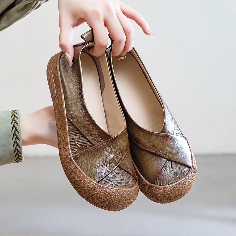 Lässige neue Damen-Einzelschuhe mit flacher Sohle für Frühling und Herbst, weichsohlige Doudou-Schuhe, bequeme, flache Freizeitschuhe für Damen