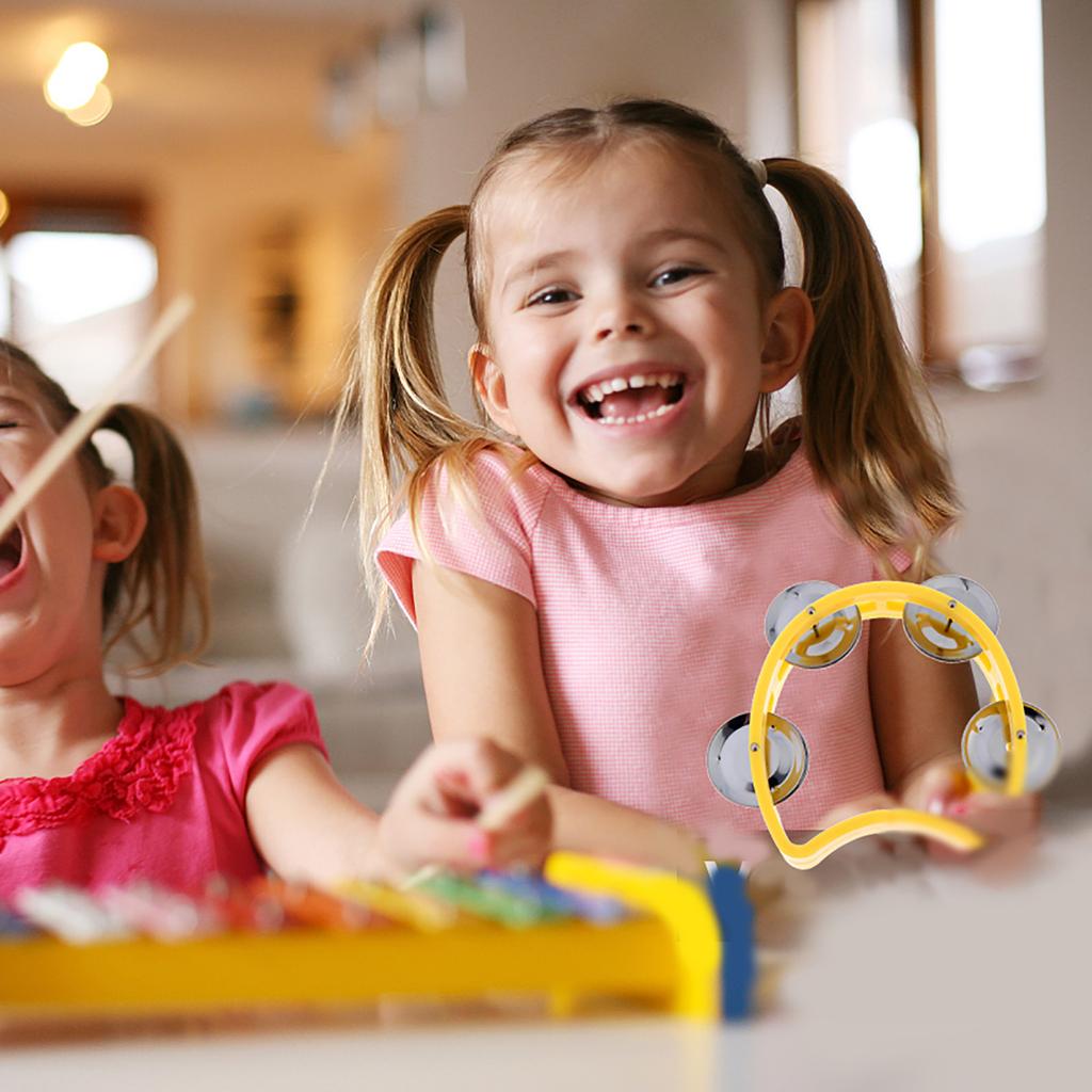 Buy 8 Pieces Plastic Percussion Tambourines Half Moon Tambourine Star