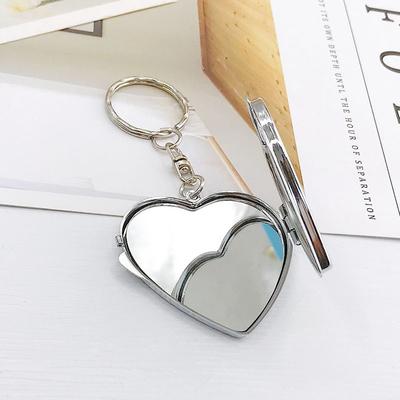 Fashion Two-Sided Heart Mirror Pendant For Women Girls Creative Personality Double Sides Folding Mini Cosmetic Mirror Gifts