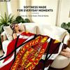 1PC Manchester United F Custom Name Patterned Flannel Blanket Suitable For All Seasons for Home Decor Warmth and Comfort Gifts Holiday Present