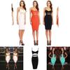 Squisito Abito da Sera/Cocktail Bodycon Senza Maniche con Fasciatura Moda da Donna per Feste