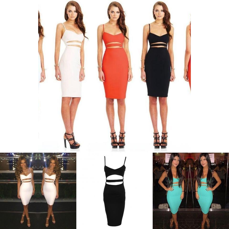 Squisito Abito da Sera/Cocktail Bodycon Senza Maniche con Fasciatura Moda da Donna per Feste