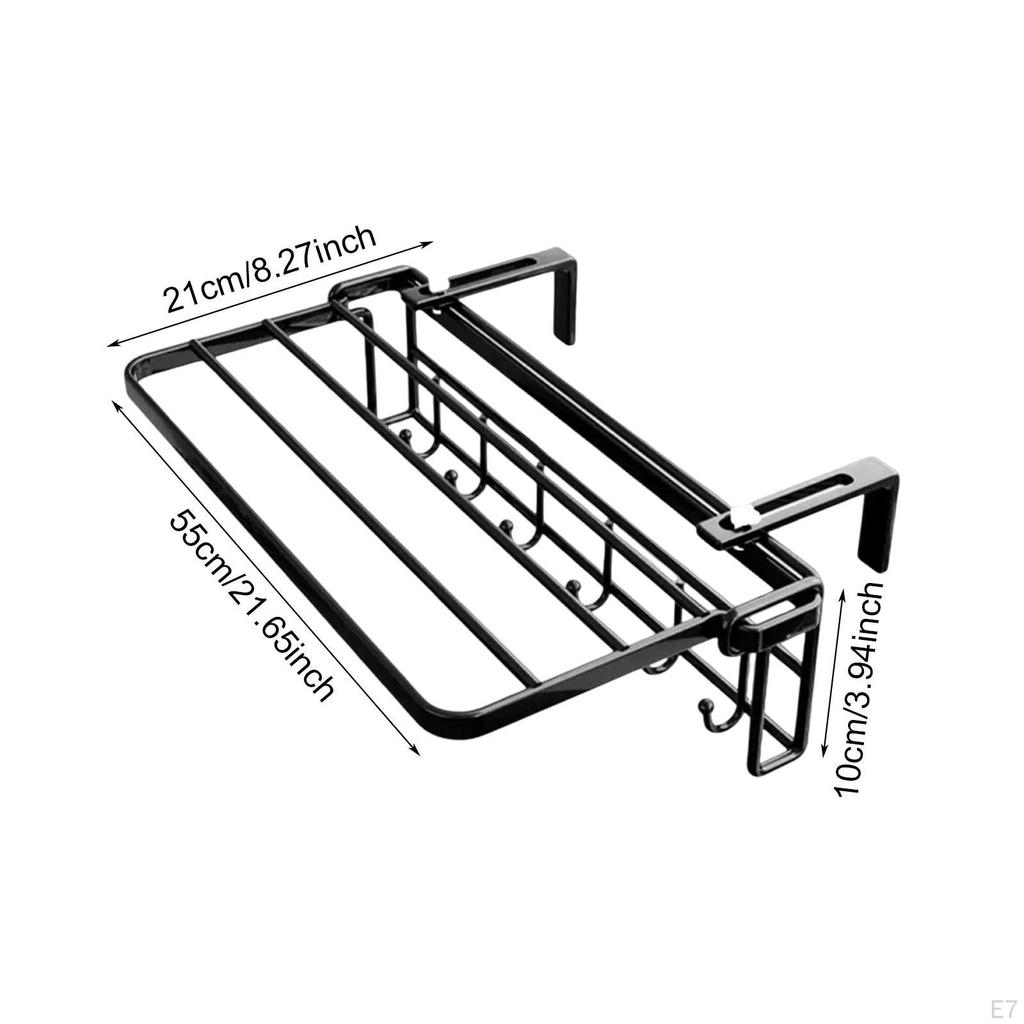 Iron Clothes Drying Rack with Adjustable Hooks for Home Use