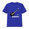 Rock Stars Are Born In January N Roll Birthday S T Shirt Black 2XL Vintage Washed Unisex Soft Casual Comfortable