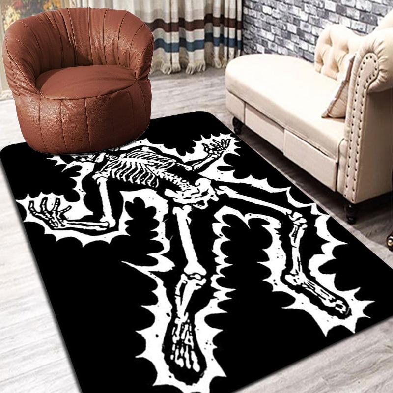 Electrified Skull Rug Floor Mat for Living Room or Bedroom Soft and Comfortable Carpet a Gift for Birthday and Holiday.MFF0918384