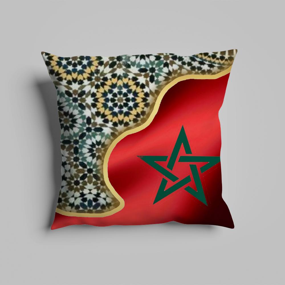 Pillow Case luxurious home office, sofa decorative Multi sized car seat cushions, pillowcases Morocco flag map logo