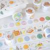 Original Washi Tape & Polka Dot Stickers Set: Orange Hand Studio's Food and Scenery Designs for Tea Break Recipes.