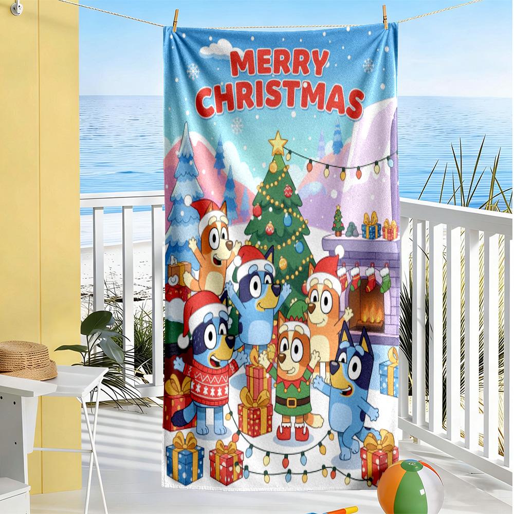 Bluey Friends Adventure Beach Towel High Absorbency & Quick-Dry Comfortable Lightweight