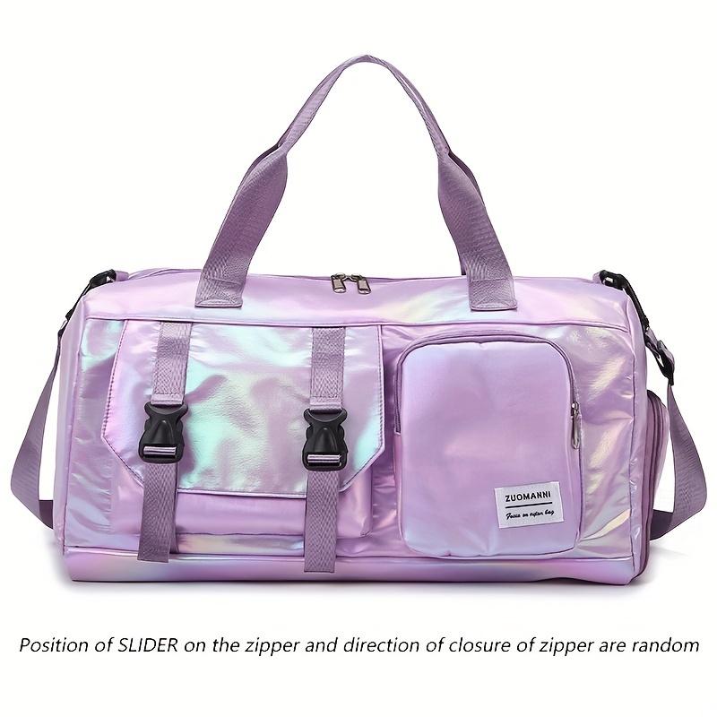Large Capacity Women'S Nylon Travel Duffel Bag Dazzling Colorful Sports Fitness Bag Very Suitable for Outdoor Sports Travel  Fitness Yoga