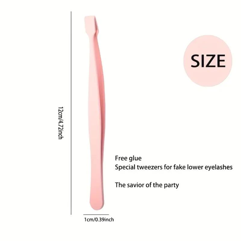 Eyelash Tweezers Stainless Steel Flat Head Curved Angle Non-Stick Coating Multifunctional Grafting Beauty Eyelashes Beauty Tools