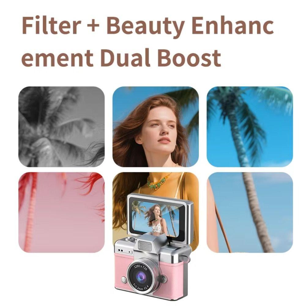 1.47 Inch Screen Retro CCD Mini Digital Camera 180° Flip Screen Flip Screen Camera Outdoor Travel