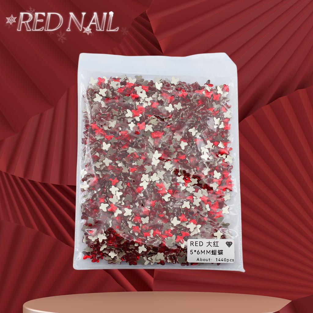 Pachet întreg de Crăciun de Anul Nou, mic, mare, roșu, fund plat, formă specială, diamant, artă pentru unghii, ornament pentru unghii, diamant roșu în formă specială