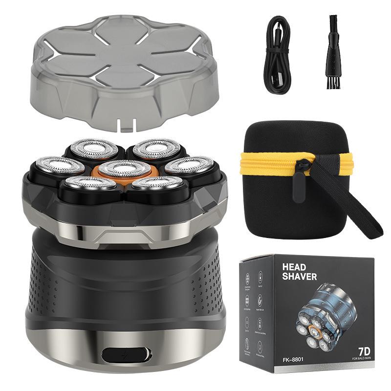 

Men s 7D Bald Head Shaver & Beard Trimmer – High-Power, Waterproof, with Storage Bag