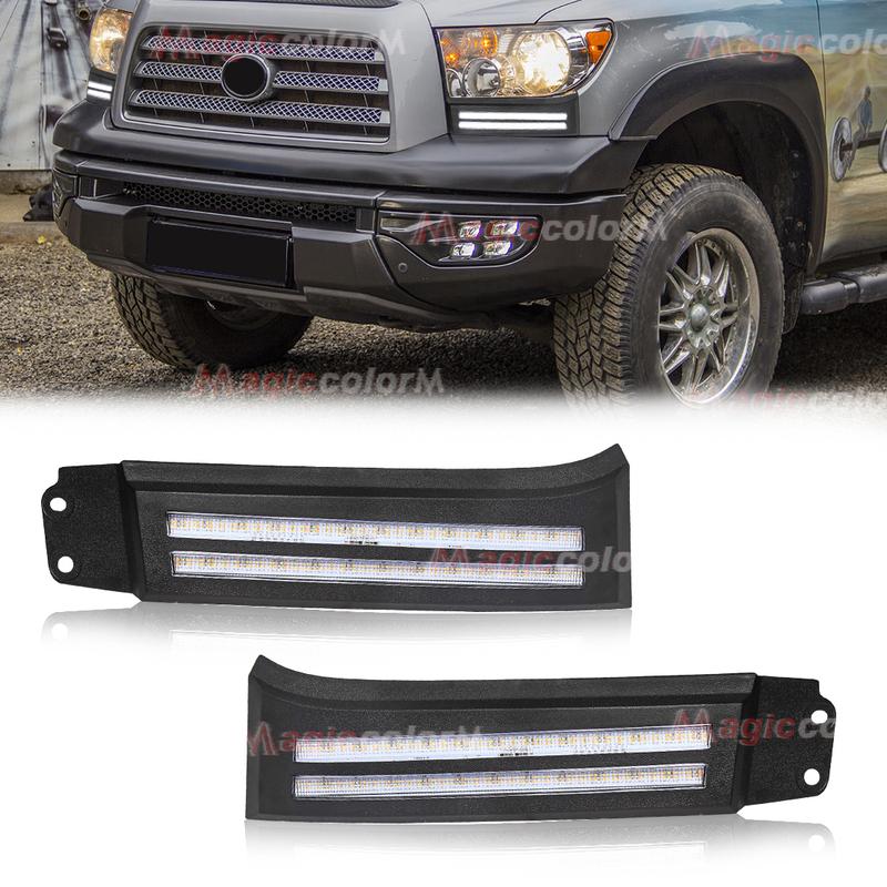 Daytime Running Light For Toyota Tundra 2007~2013 Headlight For Sequoia 2008~2017 LED Fornt Bumper Fog Lamp Car Accessories 12V
