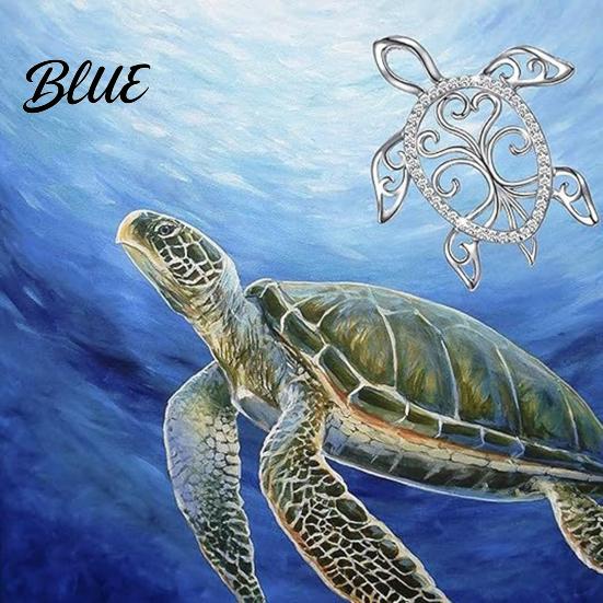 Rhinestone Turtle Jewelry Hollow Sea Necklace Good Luck Longevity Pendant