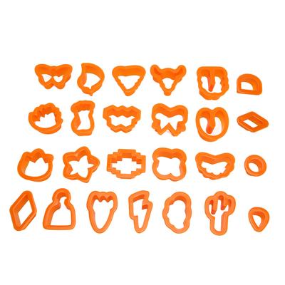 Lerskärare Set Orange 25 ST Bekvämt Handtag Olika Former Plast Liten Örhänge Verktyg för Hantverk Dekoration