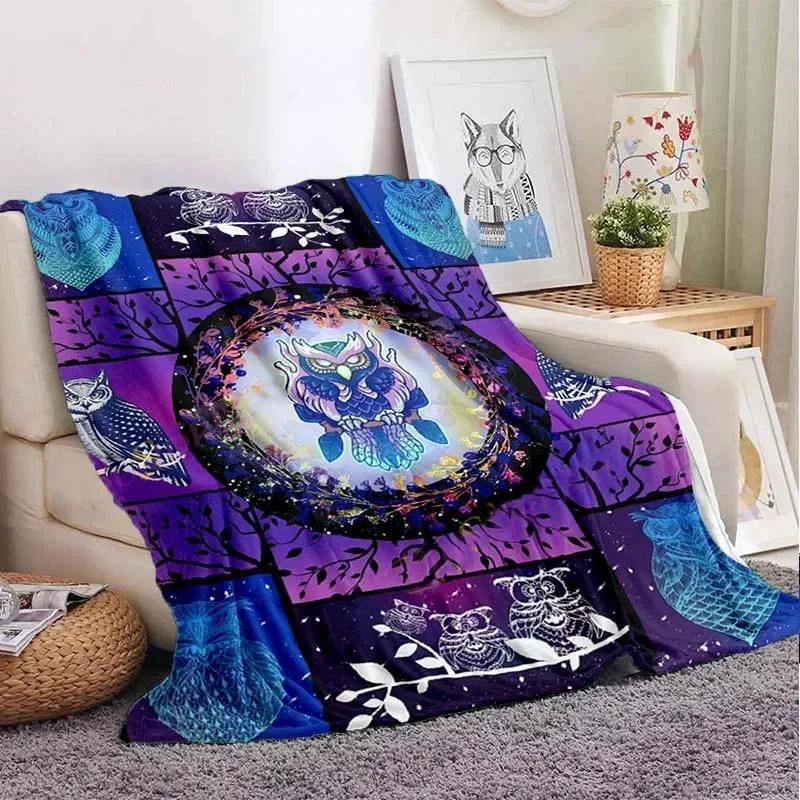 Eule keltisch-wikingerfarbene Decke Lebensbaum wiccanische Flanelldecke weiche warme Decke Sofa Bett Stuhl Dekoration für Familie Camping Geschenke