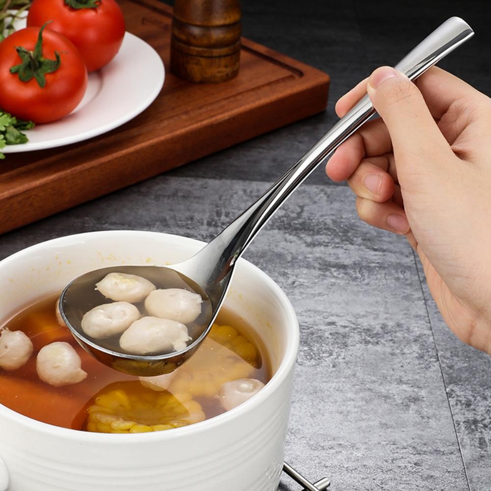Creative Stainless Steel Thicken Cooking Kitchen Tool Soup Ladle Tableware Dinner Scoop Soup Spoon